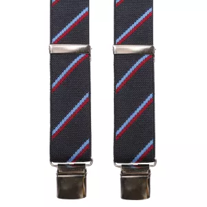 Bretelle bleu marine et bordeaux lignée à pinces--