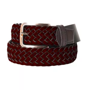 Ceinture tressée élastique Maxfort bordeaux