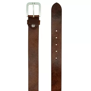 Ceinture en cuir véritable Brun ajustable de 120 cm à 150 cm--
