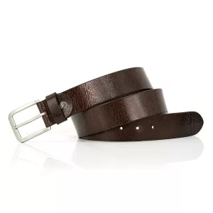 Ceinture en cuir véritable brun foncé ajustable de 120 cm à 150 cm--