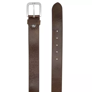 Ceinture en cuir véritable brun foncé ajustable de 120 cm à 150 cm--