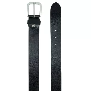 Ceinture en cuir véritable noir ajustable de 120 cm à 150 cm--