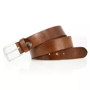 Ceinture en cuir véritable Brun ajustable de 155 cm à 170 cm--