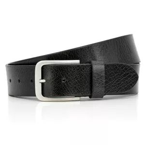 Ceinture en cuir véritable noir ajustable de 155 cm à 170 cm