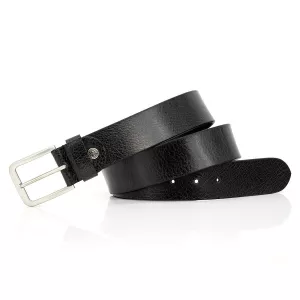 Ceinture en cuir véritable noir ajustable de 155 cm à 170 cm--