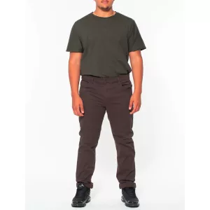 Pantalon 5 poches Brun Foncé stretch-E62