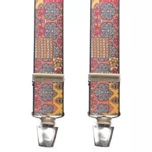 Bretelle motif patchwork orange à pinces