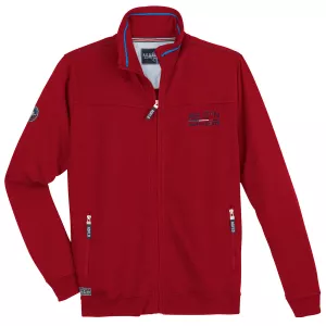 Sweat cardigan rouge hibiscus de 3XL à 10XL - Maritime 42.5°N