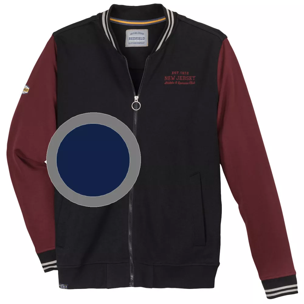 Sweat cardigan bleu denim foncé de 3XL à 10XL - Collège-3XL