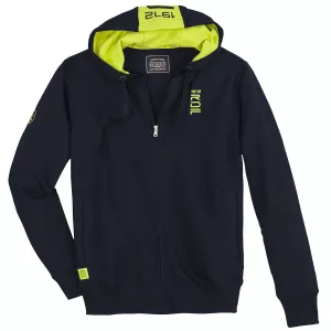 Sweat à capuche cardigan bleu nuit de 3XL à 10XL - RDF 