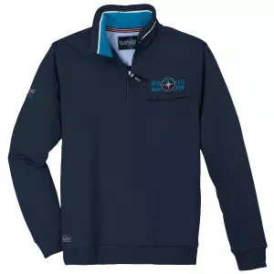Sweatshirt col Troyer bleu nuit de 3XL à 8XL