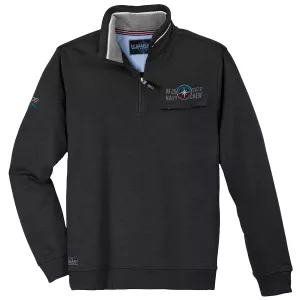 Sweatshirt col Troyer Mélange de gris foncé de 3XL à 8XL