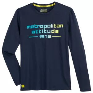T-shirt manche longue bleu marine Metropolitan