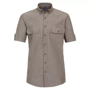 Chemise manche courte kaki clair de 2XL à 4XL