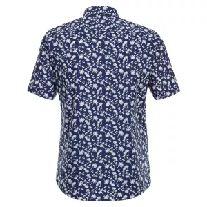 Chemise manche courte bleu marine imprimé palmier de 2XL à 6XL-4XL