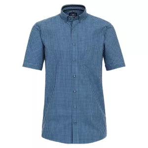 Chemise manche courte carreaux bleu marine bleu de 2XL à 4XL