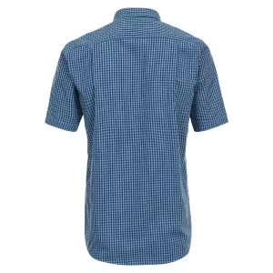 Chemise manche courte carreaux bleu marine bleu de 2XL à 4XL-2XL