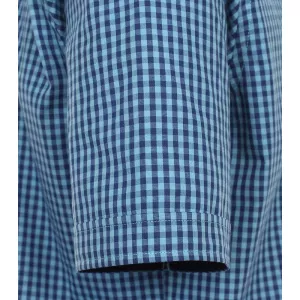 Chemise manche courte carreaux bleu marine bleu de 2XL à 4XL-2XL