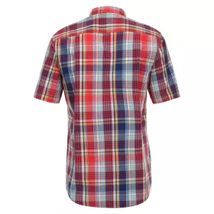 Chemise manche courte carreaux rouge bleu de 2XL à 6XL-6XL