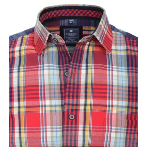 Chemise manche courte carreaux rouge bleu de 2XL à 6XL-6XL