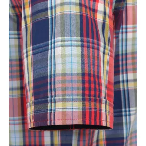 Chemise manche courte carreaux rouge bleu de 2XL à 6XL-6XL