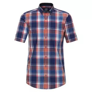 Chemise manche courte carreaux rouge bleu de 2XL à 6XL-2XL