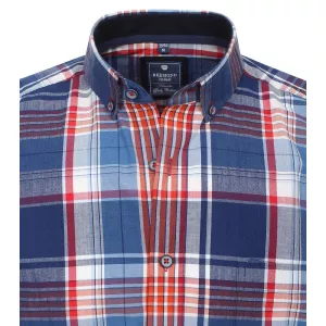 Chemise manche courte carreaux rouge bleu de 2XL à 6XL-5XL