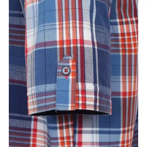 Chemise manche courte carreaux rouge bleu de 2XL à 6XL-5XL