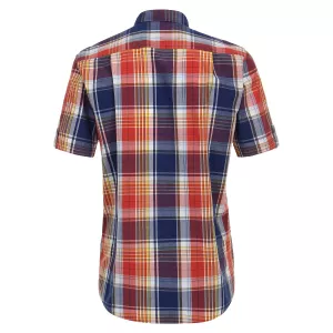Chemise manche courte carreaux bleu, rouge et orange de 2XL à 6XL-2XL