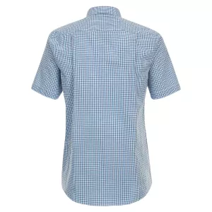 Chemise manche courte petits carreaux turquoise marine  de 2XL à 4XL-2XL