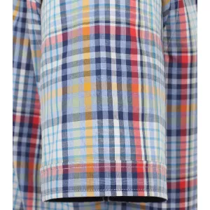 Chemise manche courte petits carreaux bleu rouge jaune de 2XL à 4XL-5XL