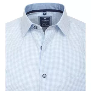 Chemise manche courte vichy bleu clair de 2XL à 4XL-4XL