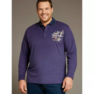 Polo jersey manche courte bleu de 3XL à 10XL