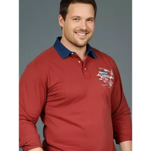 Polo jersey manche courte rouge de 3XL à 10XL-3XL