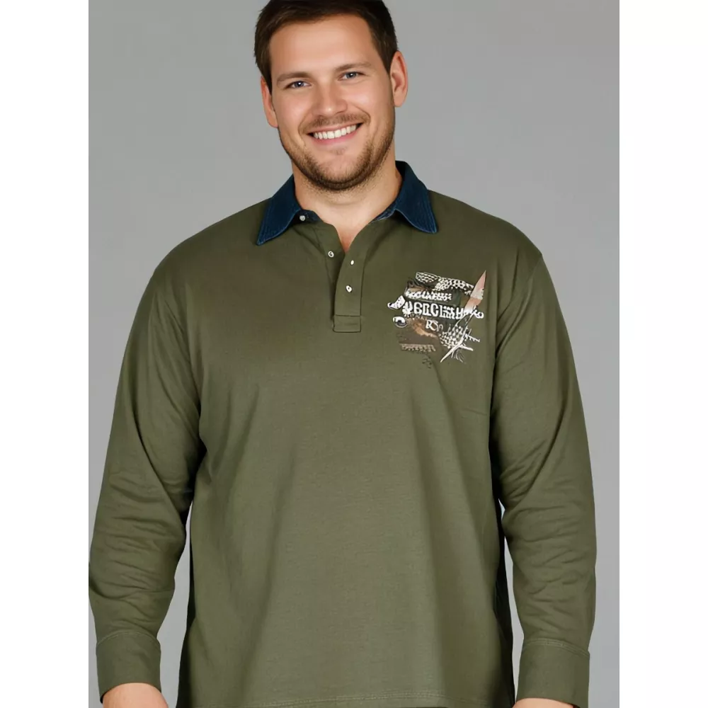 Polo jersey manche courte vert de 3XL à 10XL-7XL