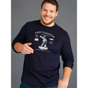 Tshirt manche longue bleu de 3XL à 8XL