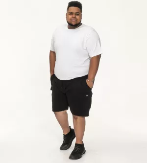 Short cargo sweat  taille élastiquée noir de 3XL à 8XL-5XL