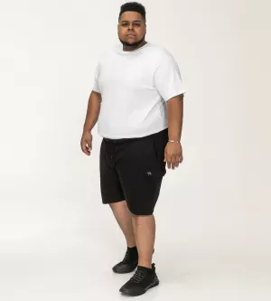 Short cargo sweat  taille élastiquée noir de 3XL à 8XL-5XL