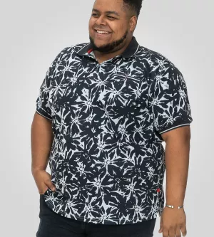 Polo hawaïen bleu manche courte 3XL à 6XL - WOOLWICH-4XL