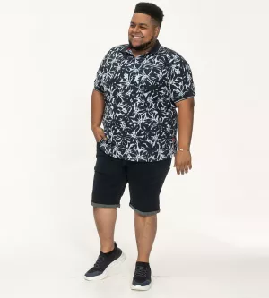 Polo hawaïen bleu manche courte 3XL à 6XL - WOOLWICH-5XL