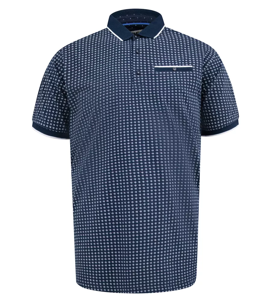 Polo bleu marine col en jacquard manche courte 3XL à 10XL - COVENTRY-3XL