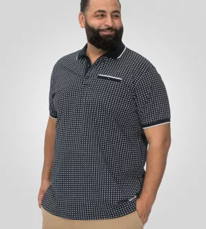 Polo bleu marine col en jacquard manche courte 3XL à 10XL - COVENTRY-7XL