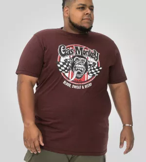 T-shirt Mélange de bordeaux Gas Monkey Garage-5XL