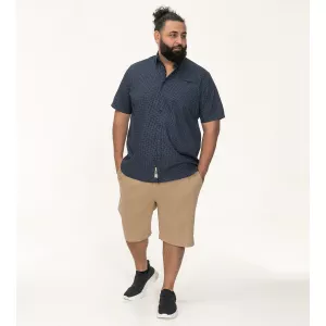 Chemise petit motif bleu marine manche courte de 3XL à 8XL-5XL