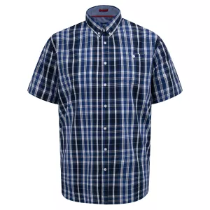 Chemise carreaux blanc bleu manche courte de 3XL à 8XL-5XL