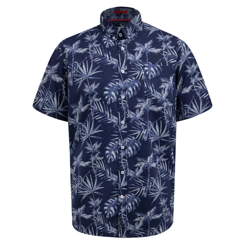 Chemise hawaïenne bleu marine manche courte de 3XL à 6XL-6XL