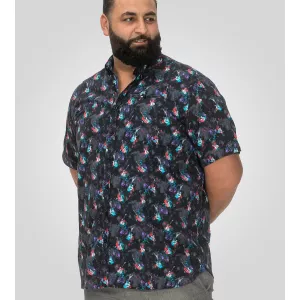 Chemise noire manche courte de 3XL à 6XL-5XL