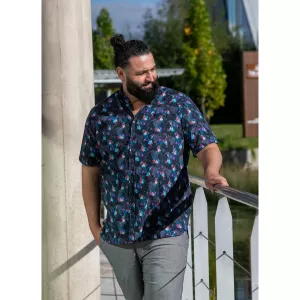 Chemise noire manche courte de 3XL à 6XL-4XL