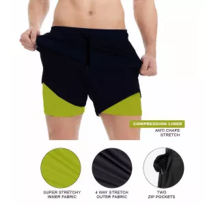 Short Natation bleu marine avec doublure-5XL