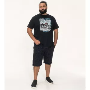 T-shirt bleu marine manche courte 3XL à 10XL - moto Detroit-8XL